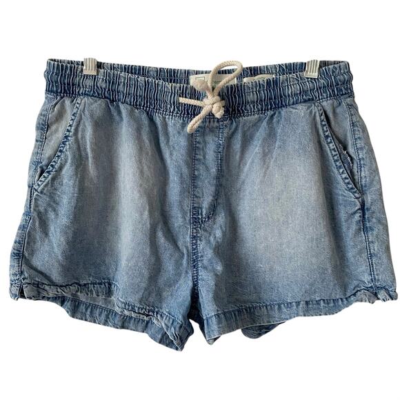 REGENERATION Poppy Tencel Blend Shorts Size Medium Chambray Blue Boho - Picture 1 of 3